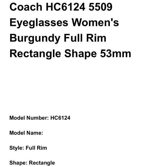 👓 Coach 5509 prescription replacement frames of blood red - Picture 6 of 15